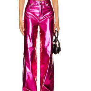 BlankNYC Franklin Straight Leg Hot Pink Veagn Faux Leather Pants NWT Size 28